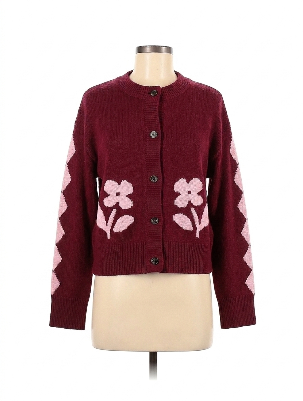 NEW RAILS mavie long sleeve cardigan in red